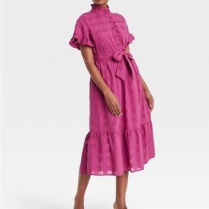 Who What Wear - Women’s Plus Size Ruffle Short Sleeve Dress 2X